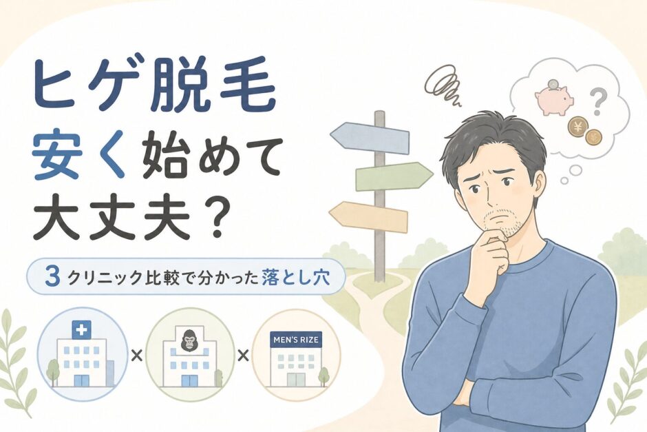 ヒゲ脱毛、安く始めて大丈夫？3クリニック比較で分かった落とし穴