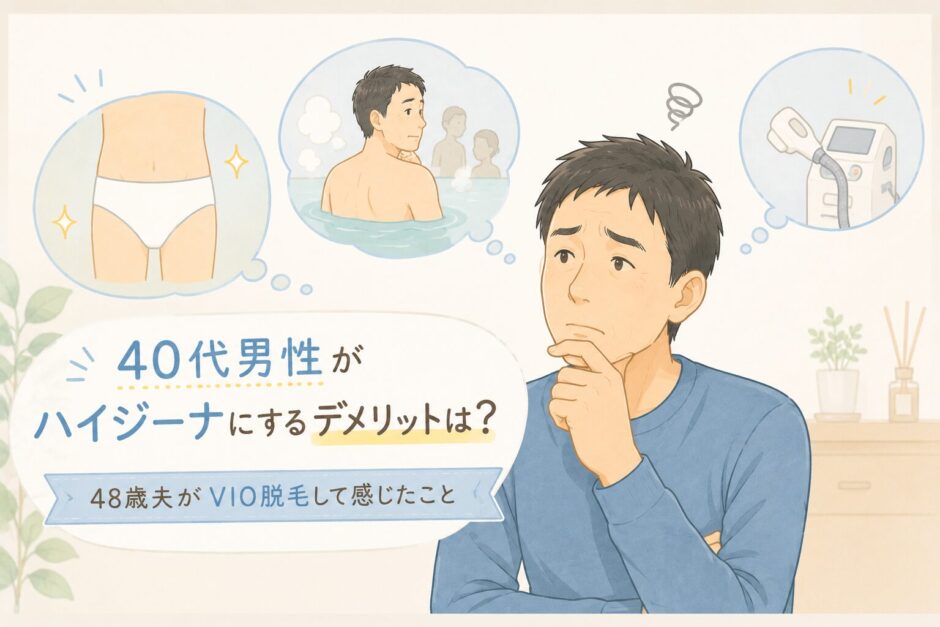 40代男性がハイジーナにするデメリットは？48歳夫がVIO脱毛して感じたこと