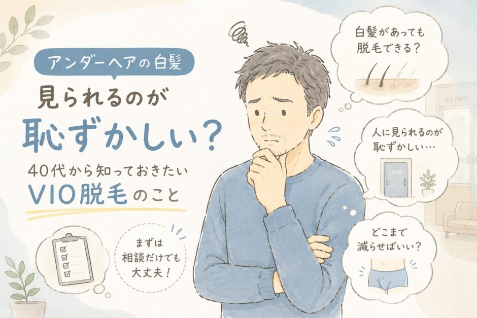アンダーヘアの白髪を見られるのが恥ずかしい？40代以降のVIO脱毛で知っておきたいこと